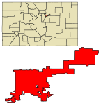 Denver County Colorado Incorporated and Unincorporated areas Denver Highlighted 0820000